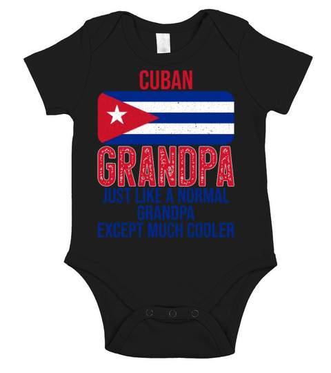 Cuban Grandpa Cuba Flag for Fathers Day Short Sleeve Baby One-Piece