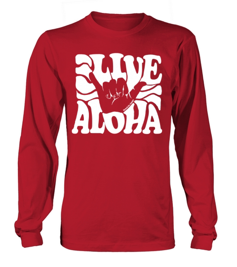 Vintage Live Aloha state Hawaiian islands Shaka Men's Long Sleeve