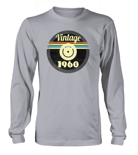 60th Birthday Gift Idea Vinyl 1960 Vintage Look Women's Long Sleeve