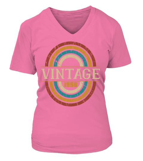 Old Retro Vintage Made 1956 Parts Birth Born V-neck T-Shirt Woman