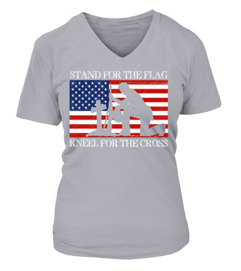 I Stand For The Flag And Kneel For The Cross Tee Women's V-Neck T-shirt