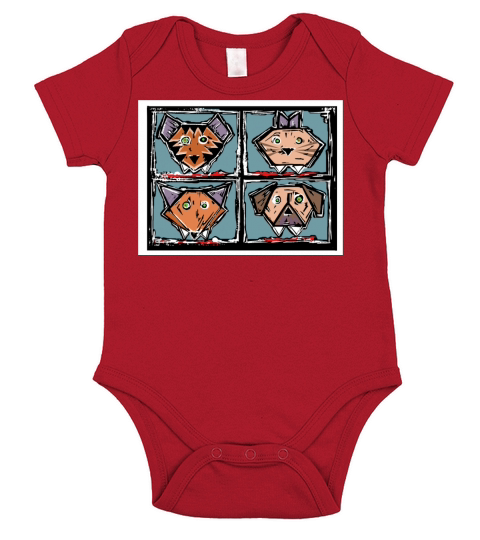Zombie Origami 4 square Short Sleeve Baby One-Piece