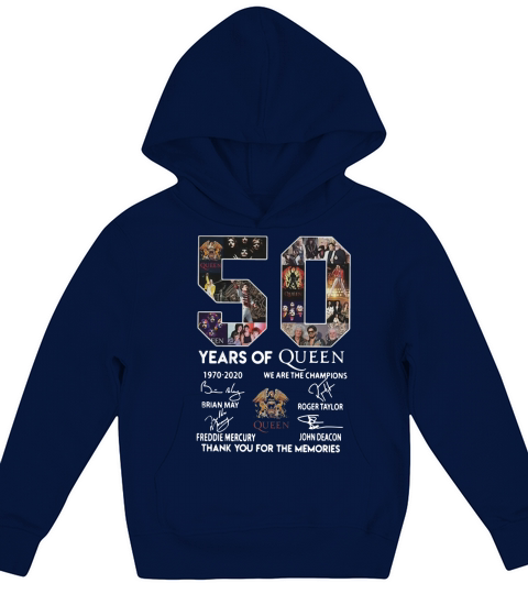 50 years of Queen 1970 2020 we are the champions thank you for the memories Kids Hoodie