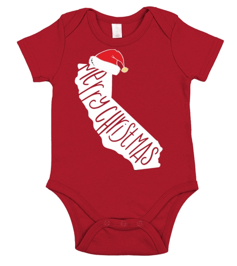 Merry Christmas California Short Sleeve Baby One-Piece