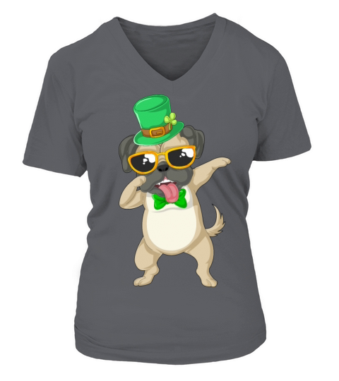 dabbing pug st patricks day Women's V-Neck T-shirt