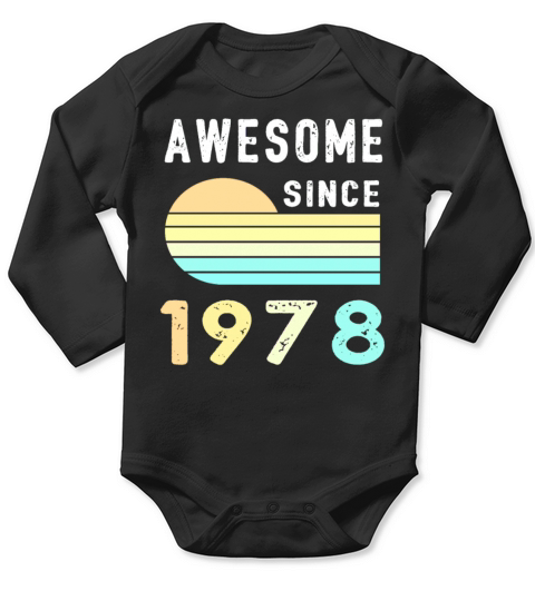1978 Birthday Retro Vintage Gift Long Sleeve Baby One-Piece
