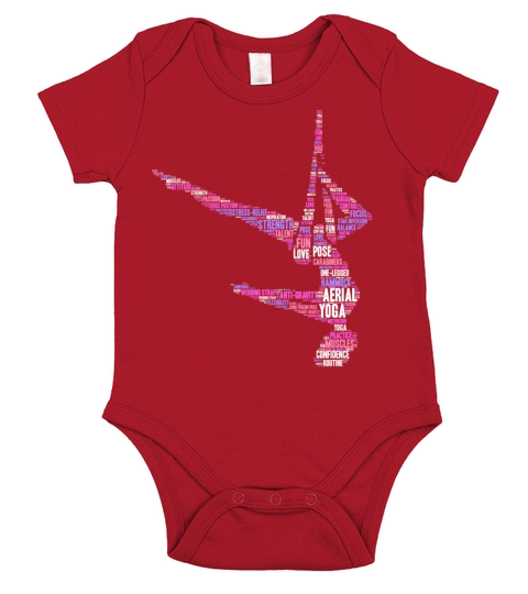 Pink Aerial Yoga Text Figure Short Sleeve Baby One-Piece