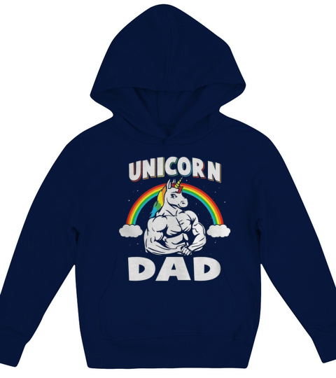 Mens Unicorn Dad T Shirt Rainbow Unicorns Gift Kids Hoodie