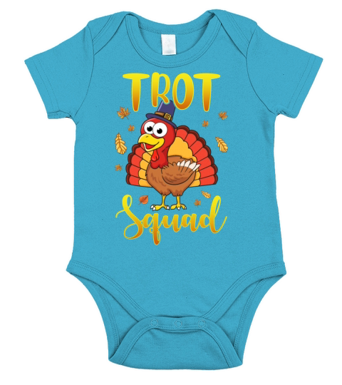 Thanksgiving Turkey Trot Squad Short Sleeve Baby One-Piece