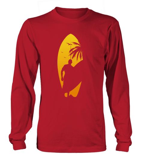 Tropical Surfboard Surfboarder Summer Vacation Sur Men's Long Sleeve