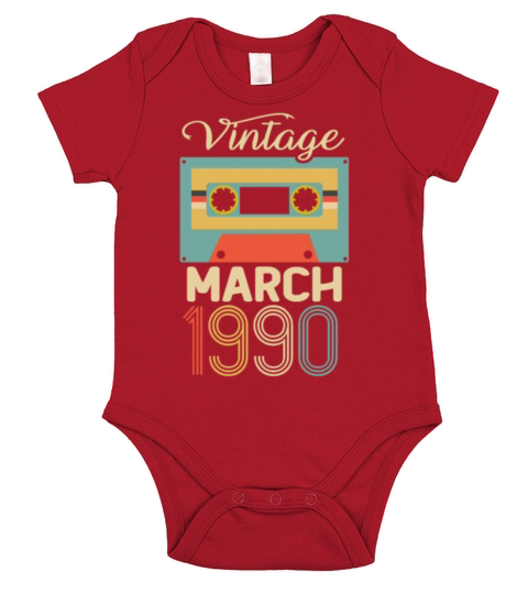 Vintage March 1990 30th Birthday 30 Short Sleeve Baby One-Piece