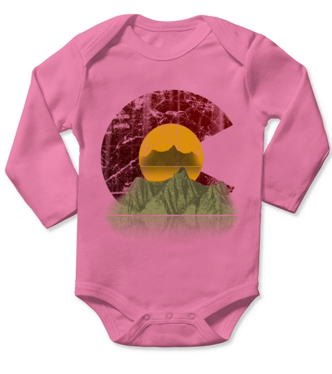 Colorado state flag mountain Long Sleeve Baby One-Piece