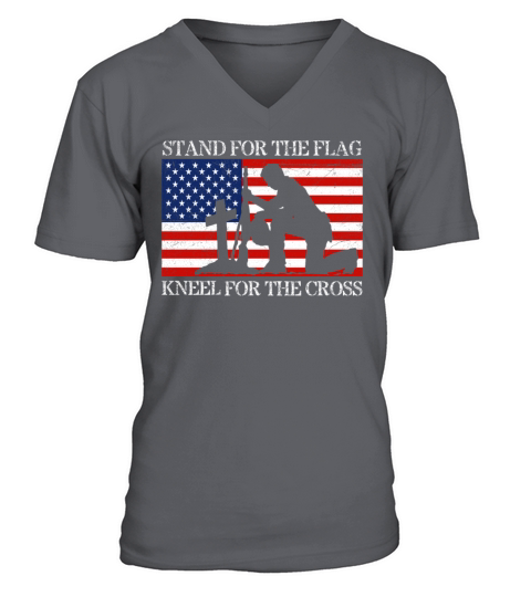 I Stand For The Flag And Kneel For The Cross Tee Men's V-Neck T-shirt
