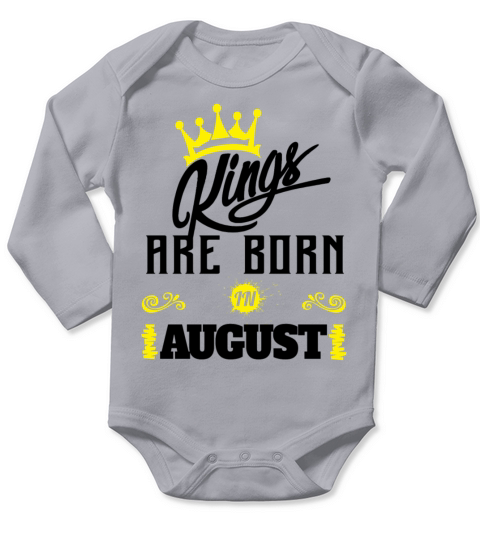 Kings Are Born In August Long Sleeve Baby One-Piece