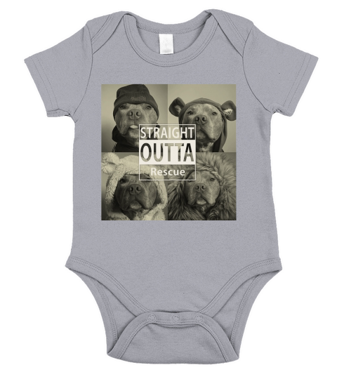 STRAIGHT OUTTA RESCUE PIT BULL SHIRT Short Sleeve Baby One-Piece