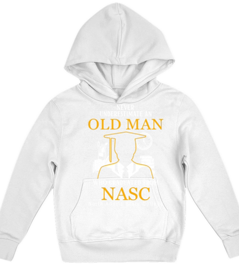 never underestimate an old man who graduated from NASC North Adams State College Kids Hoodie