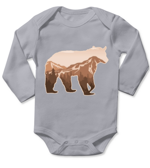 Bear - The Great Mountain Bear Animal Lover Gift Long Sleeve Baby One-Piece