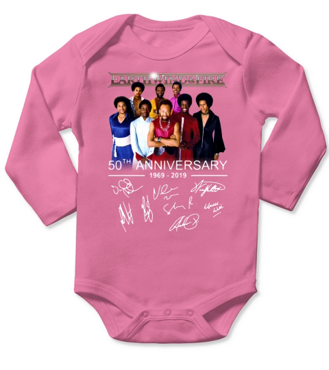Earth Wind & Fire 50th anniversary 1969 2019 signatures shirt Long Sleeve Baby One-Piece