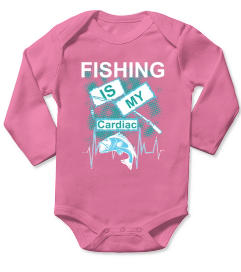 Fishing is my Cardiac Long Sleeve Baby One-Piece