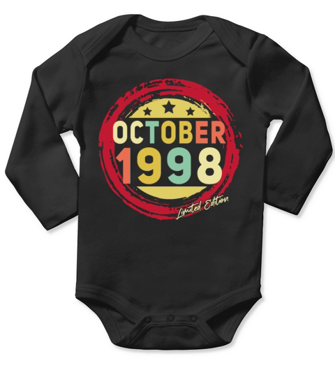 Vintage October 1998 Limited Long Sleeve Baby One-Piece