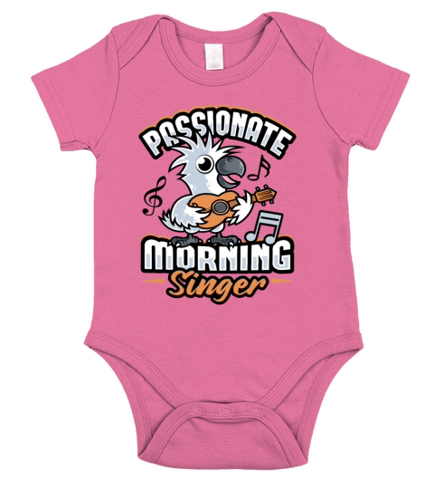 Cockatoo with Guitar Pet Bird Morning Person Short Sleeve Baby One-Piece