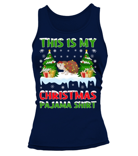 This Is My Christmas Pajama Shirt Hedgehog Santa Women's Tank Top