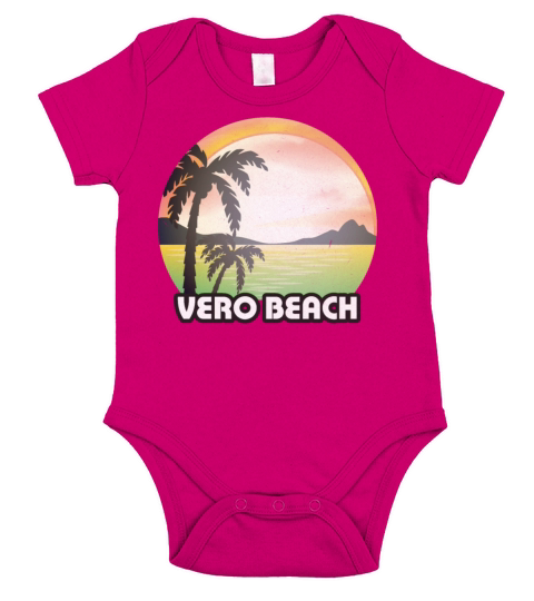 Vintage Vero Beach Florida FL Retro 70s Summer Short Sleeve Baby One-Piece