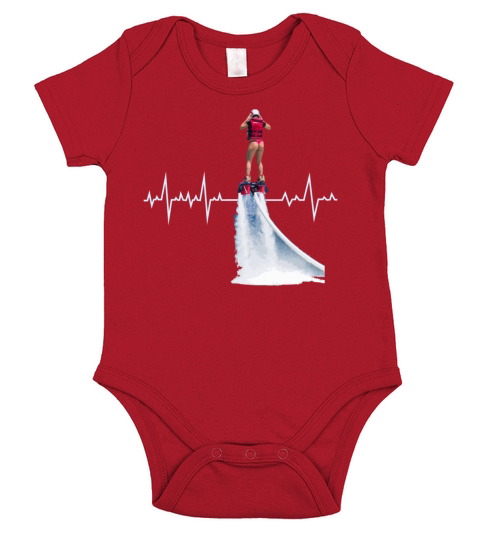Flyboard Flying flyboarder Flyboarding Heartbeat Short Sleeve Baby One-Piece