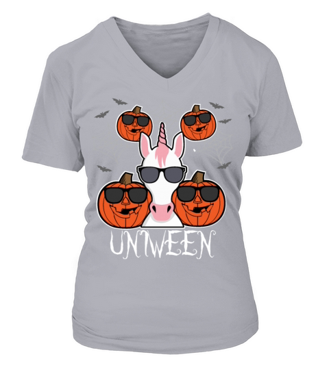 Funny Unicorn Halloween Gift Uniween Women's V-Neck T-shirt