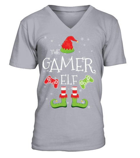 Gamer Elf Family Matching Christmas Group Funny Men's V-Neck T-shirt