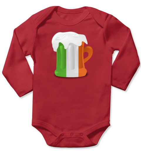 Irish Flag Beer Shirt Stein St Patricks Day Tee Long Sleeve Baby One-Piece