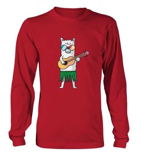 Llama Ukulele Luau Cute Funny Cool Alpaca Gift Women's Long Sleeve