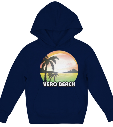Vintage Vero Beach Florida FL Retro 70s Summer Kids Hoodie