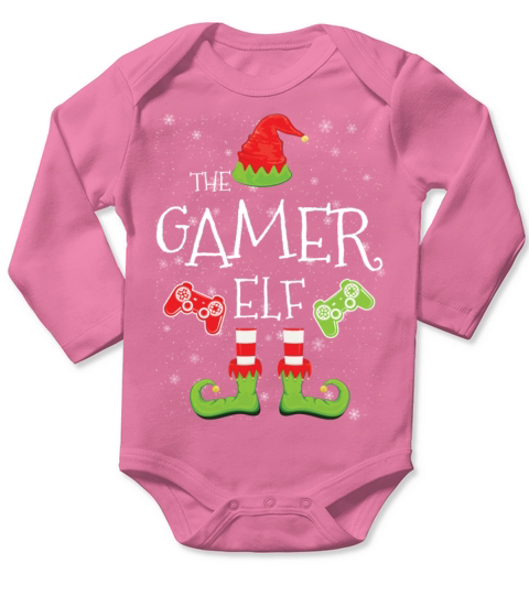 Gamer Elf Family Matching Christmas Group Funny Long Sleeve Baby One-Piece
