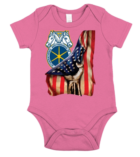 American Flag International Brotherhood Of Teamsters Short Sleeve Baby One-Piece