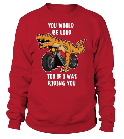 Funny Motorcycle Dinosaur Motorcyclist Biker Women's Sweatshirt