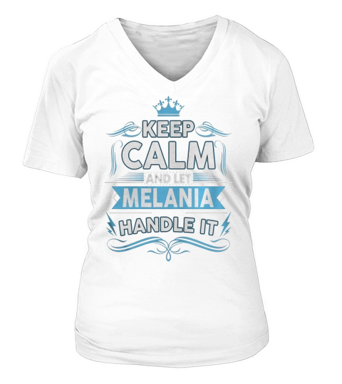 Keep calm MELANIA, MELANIA tshirt V-neck T-Shirt Woman