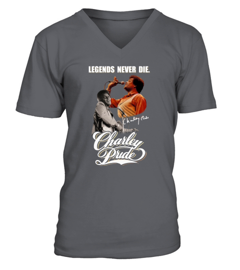 Legends never die Charley Pride signature V-Neck T-shirt