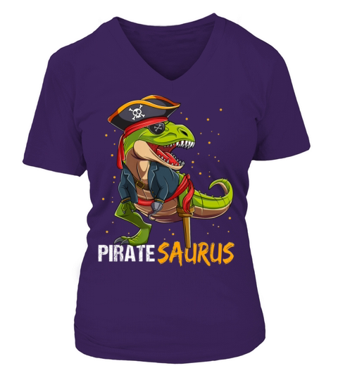 Pirate Dinosaur T Rex Halloween Costume Women's V-Neck T-shirt