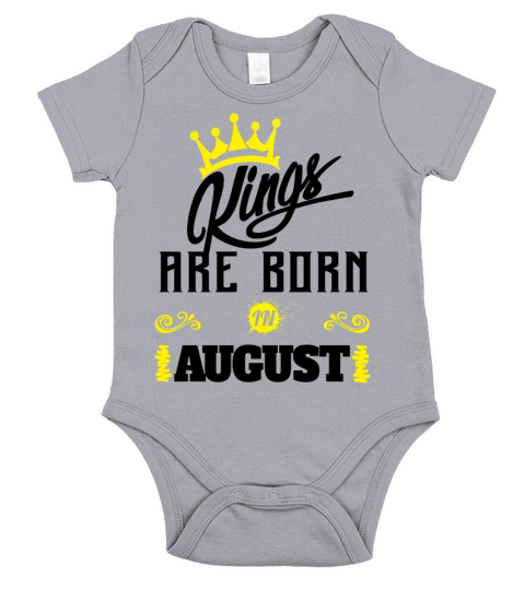 Kings Are Born In August Short Sleeve Baby One-Piece