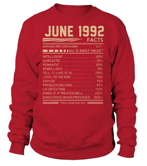 June 1992 birthday t shirts Women's Sweatshirt