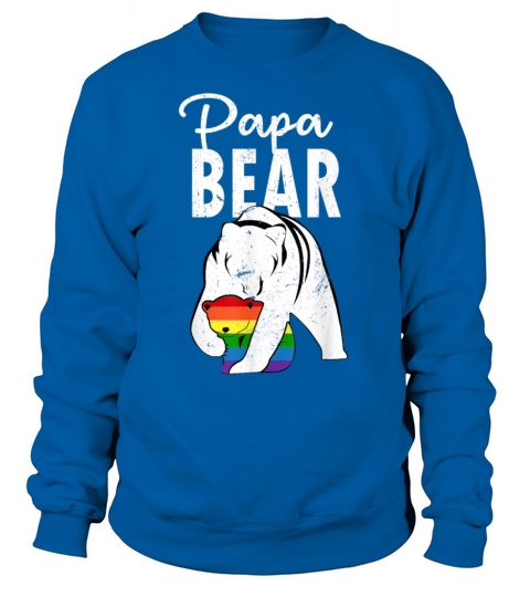Papa Bear Gay Pride Rainbow Flag LGBT Dad Camping Women's Sweatshirt