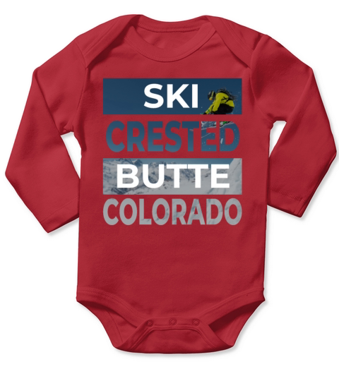Crested Butte Colorado Ski Skiing Fan Winter Cool Long Sleeve Baby One-Piece