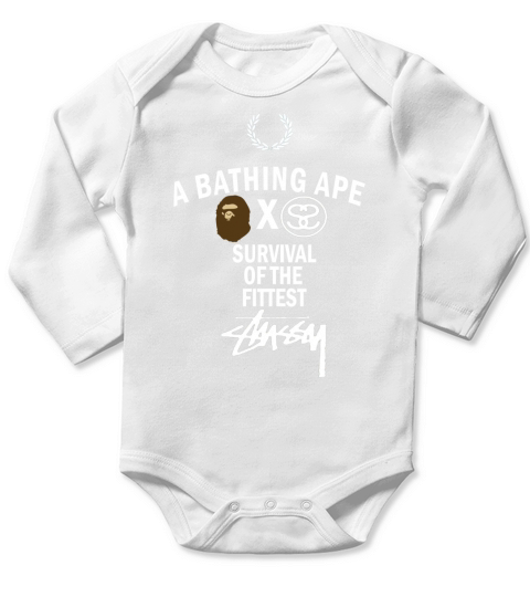BAPE A BATHING APE Tshirt Long Sleeve Baby One-Piece