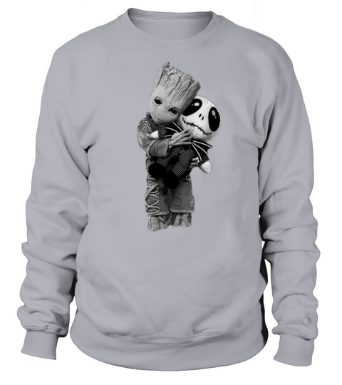 Baby Groot hug Hugging Jack Skellington shirt Sweatshirt Unisex