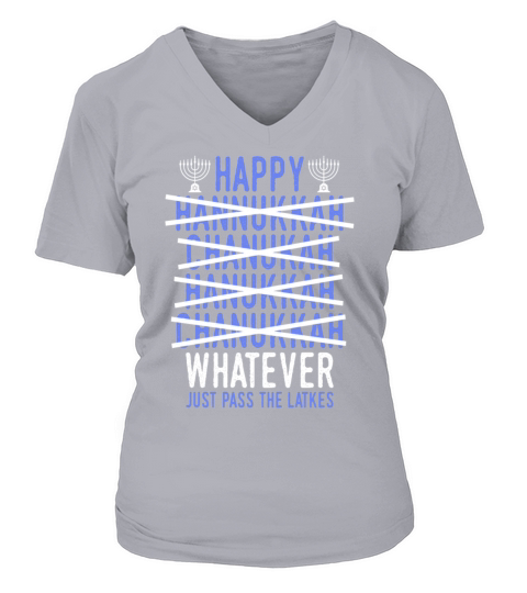 Funny Happy Hanukkah Women's V-Neck T-shirt