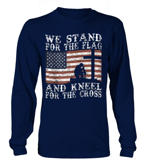 I Stand For The Flag And Kneel For The Cross Zip Men's Long Sleeve