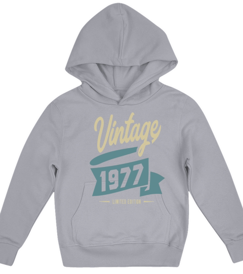 Vintage Since 1977 Birthday Gift Kids Hoodie