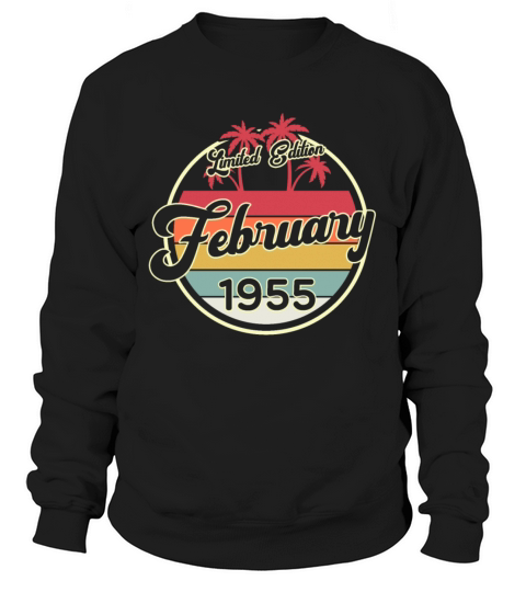 Vintage 80s February 1955 65th Birthday Gift Idea Men's Sweatshirt