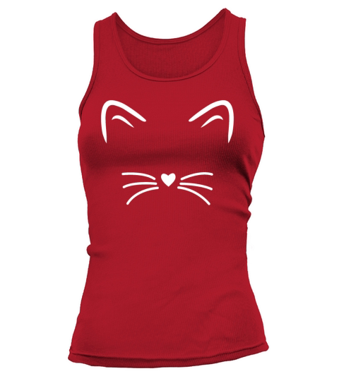 Cat face love funny Women's Tank Top